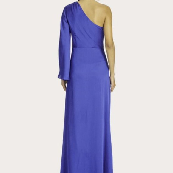 Sachin & Babi French Blue Keely Asymmetric Crinkled Gown - Picture 3 of 6